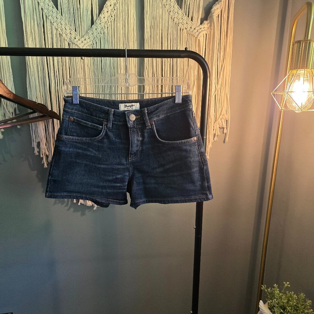 Wrangler Retro High-Rise Denim Shorts | Dark Wash | Size 27